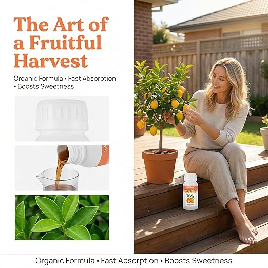 10oz Organic Citrus Probiotic Fertilizer - Natural Liquid Plant Food for Lemon, Fruit Trees & Vegetables - Promotes Root Growth & Green Leaves