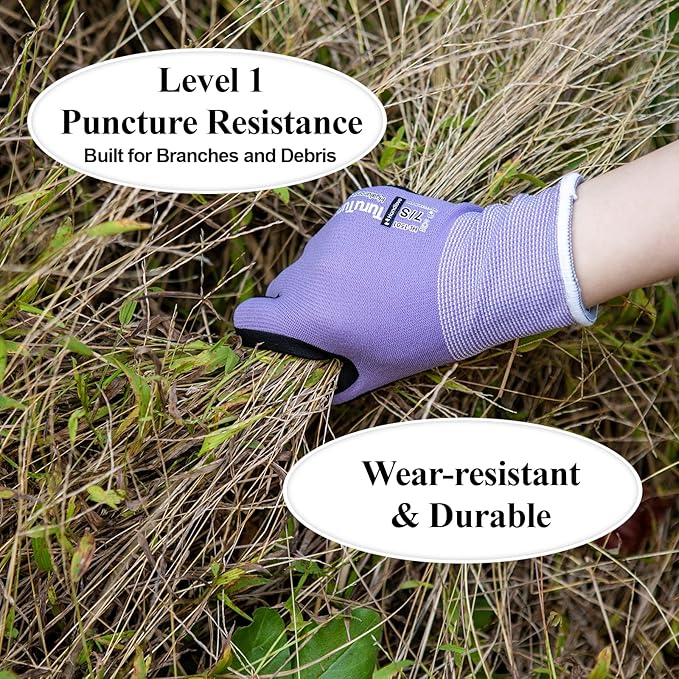 HandLove 6 Pairs Gardening Gloves for Women-Moisturizing Durable Work Gloves.Latex-free Sandy Nitrile Coated for Yard Garden,Touchscreen Friendly Protective Work with Grip, Small,Pink&Green