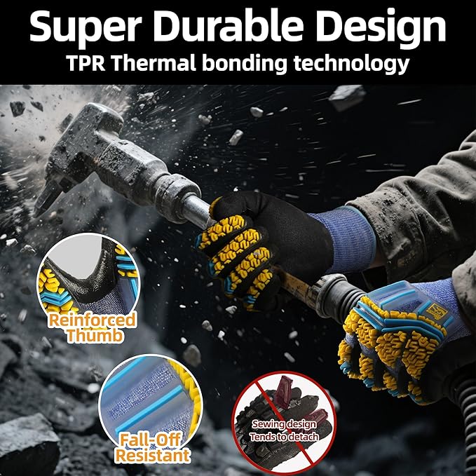 Schwer PRO-SKIN Impact Gloves with ANSI A4 Cut Reistant Protection, Flexible and Comfortable Work Gloves with Grip，Touchscreen, Used for Oil and Gas E&P，Mechanic, Construction, M, PM3900-T