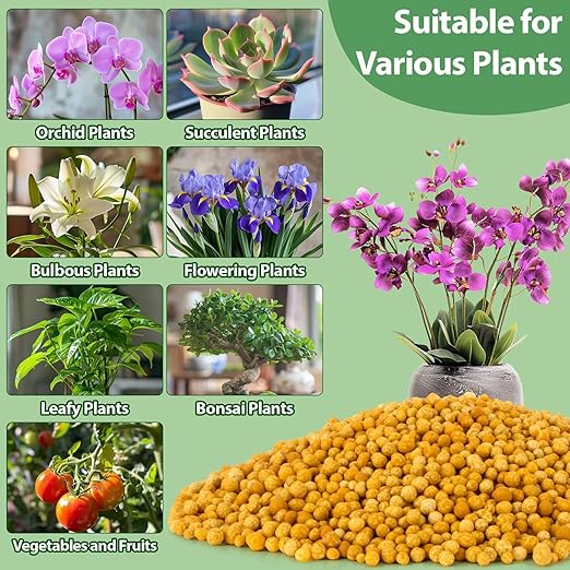 RAINFLOW 11.28 OZ Slow Release Fertilizer - Organic Plant Food All Purpose Plant Fertilizer for Succulents Cactus Orchid Bonsai and All Other Outdoor & Indoor Garden