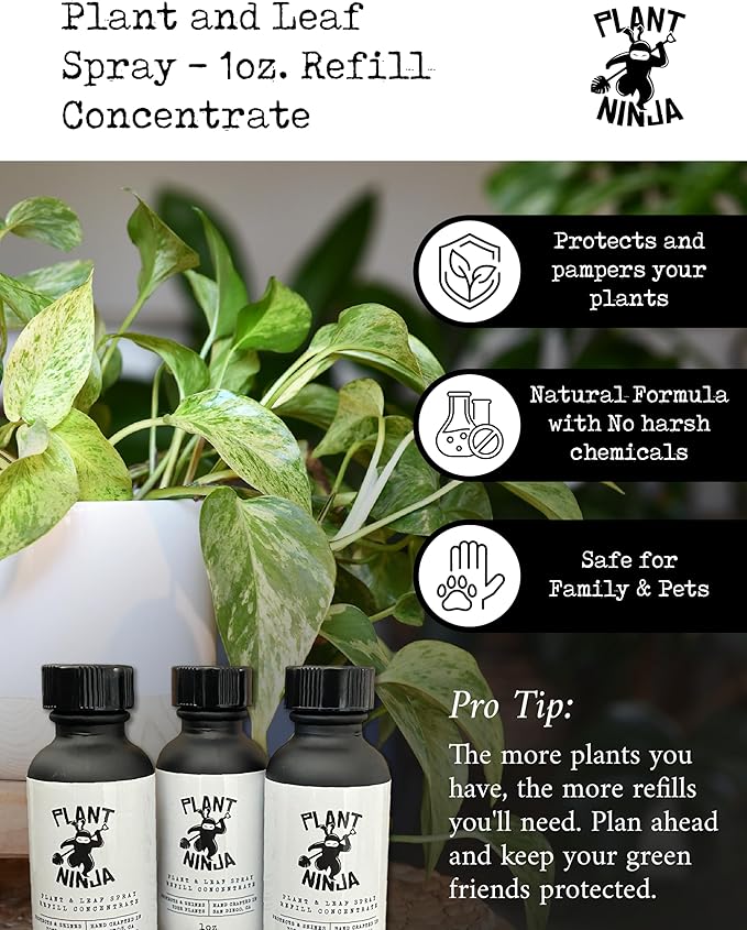 Plant & Leaf Spray, Refill Concentrate, Protection, Shine Enhancer for Your Indoor Plants, House Plants, Gardening Supplies, Plant Care, 3 Pack 1oz