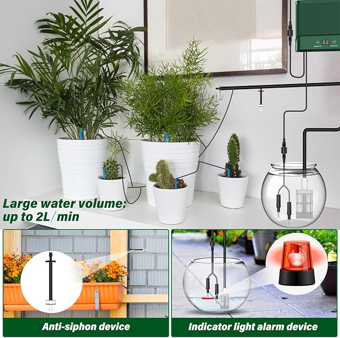 Solar Irrigation System 10W for Automatic Plants Watering, Summer Garden Drip Irrigation Kit for Solar Garden Drip Irrigation System,Supported Irrigation System Kit for Plant Bed,Green House