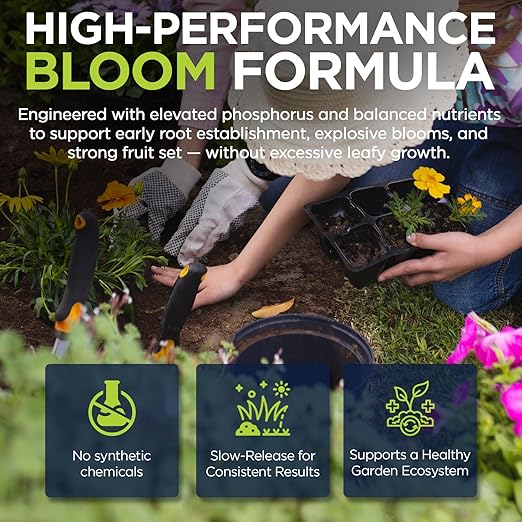 Supply Solutions | Power Bloom 10-20-20 Fertilizer | Bloom Booster Fertilizer for Flowers and Plants, High Phosphorus NPK Fertilizer for Vegetable Garden, Fruit Tree and Flower Fertilizer (25 Pounds)