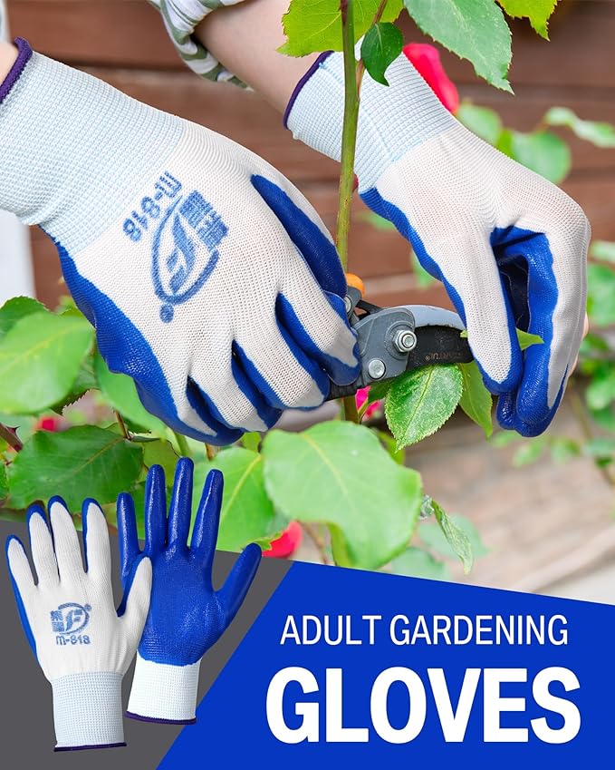 Potchen 72 Pairs Gardening Work Gloves Bulk for Men Women, Rubber Coated Garden Multipack Safety Construction Glove