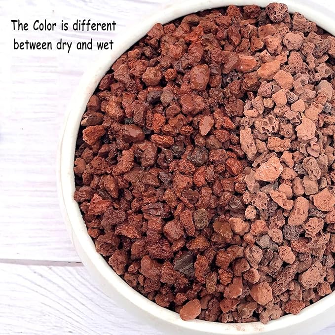 Boniosz 2lb Red Horticultural Lava Rock Soil Additive for Cacti, Vase Fillers, Succulents and Terrarium Plants - No Dyes or Chemicals - 100% Pure Volcanic Rock