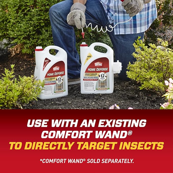Ortho Home Defense Insect Killer for Indoor & Perimeter2 with Comfort Wand Plus Refill Bundle - Ready-To-Use Bug Spray, Kills Ants, Roaches, and Spiders, 1.33 gal.