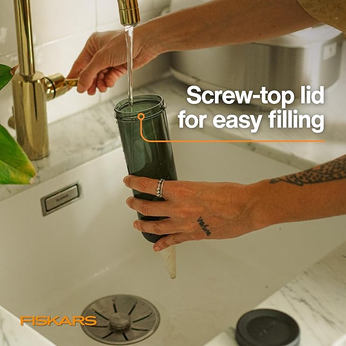 Fiskars Watering Spike for Indoor Plants, Self-Watering Device to Water Plants While Away, Continuous Hydration for Care on Vacation & Travel, Porous Ceramic Cone Stake for Slow Release, 11.75 oz