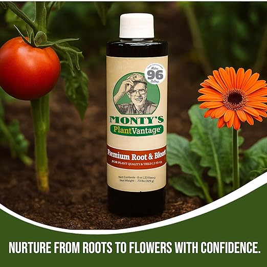 PlantVantage Root & Bloom Liquid Fertilizer – Concentrated Plant Fertilizer for Strong Roots & Bigger Blooms, Liquid Plant Food for Trees, Flowers & Vegetables, Soil or Foliar Application – 8 oz