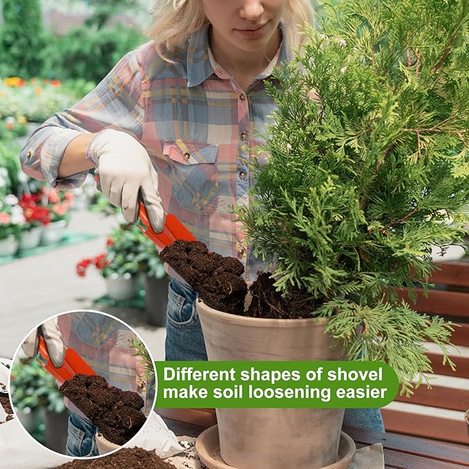Mini Colorful Metal Hand Shovel Digging Trowel Set Transplanting Garden Shovel for Flower Soil Planting Succulent Kids Teens Women Men Gift Indoor Outdoor, 6 Colors (18 Pcs, 10.6 x 3 Inch)