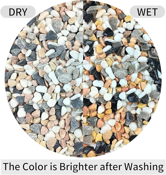 FANTIAN 10 lbs Pebbles for Landscaping, 3/8 Inch Pea Gravel. Decorative Stones Rocks for Succulent, Cactus, Vases, Terrarium, Aquarium, Potted Top Dressing and Outdoor Garden