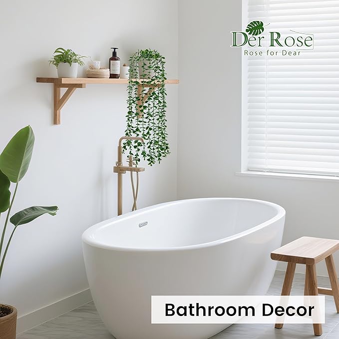 Der Rose 2 Pack Fake Hanging Plants Artificial Potted Plants Indoor and Outdoor for Office Living Room Bathroom Wall Shelf Decor