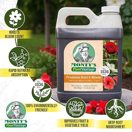 PlantVantage Root & Bloom Liquid Fertilizer – Concentrated Plant Fertilizer for Strong Roots & Bigger Blooms, Liquid Plant Food for Trees, Flowers & Vegetables, Soil or Foliar Application – 1 Gallon