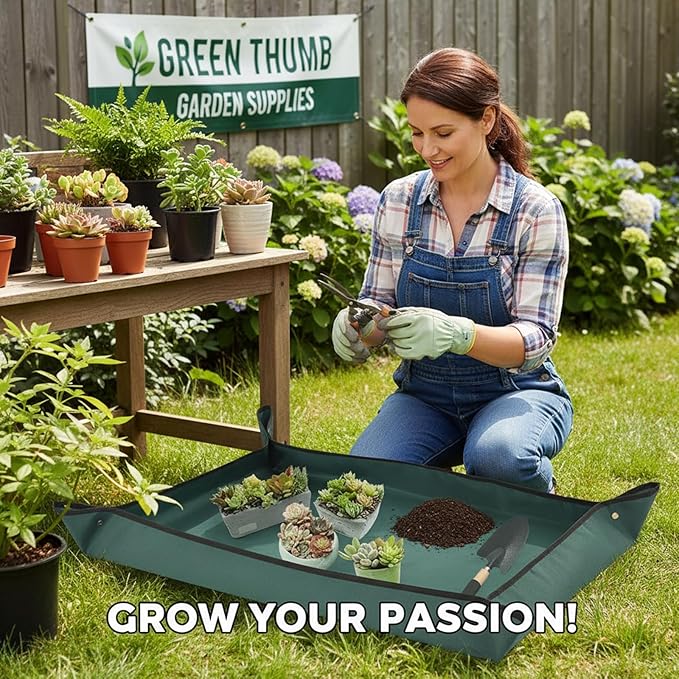 Plant Repotting Mat for Plants, Gardening Hand Tools for Gardeners, Oxford Cloth, 29.5 x 43.3in(75x110cm)