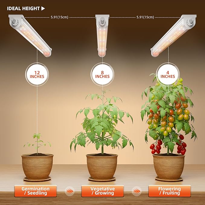 Spider Farmer 2FT LED Grow Lights for Indoor Plants,Full Spectrum (3000K+5000K+660nm),80W (4x20W,400W Equivalent),IP65 Waterproof,Linkable Design,Plant Light Strip for Shelves,Greenhouse,4-Pack