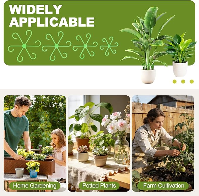 24PCS Plant Stem Support, 4-Size Stem Supports for Indoor Plants, Reusable Monstera Plant Support for Thriving Growth, Indoor Plants Accessories