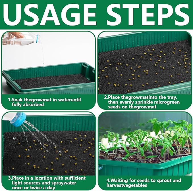 Adnee 2 Pcs 110 x 25Inch Automatic Plant Watering Mat, 3mm Thick Self Watering Capillary Mat, Felt Plant Water Wicking Mat for Seed Sprouting Hydroponics Potted Plants