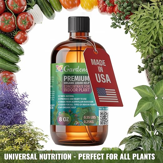GARDENERA Premium Organic Seaweed & Kelp Superfood for Bamboo Plants - 8 oz - Liquid Kelp Fertilizer Concentrate (Makes 45 Gallons)