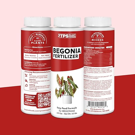 Begonia Fertilizer – Liquid Plant Food for More Blooms, Vibrant Color & Healthy Leaf Growth, 8 oz