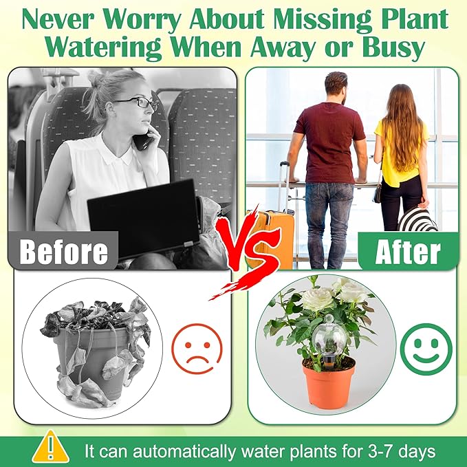 4+1 Pack Plastic Rainbow Plant Watering Globes, 16.91 oz Self Watering Planter Insert Top Fill Self-Watering Bulbs for Indoor Plants, with 1 Cleaning Brush