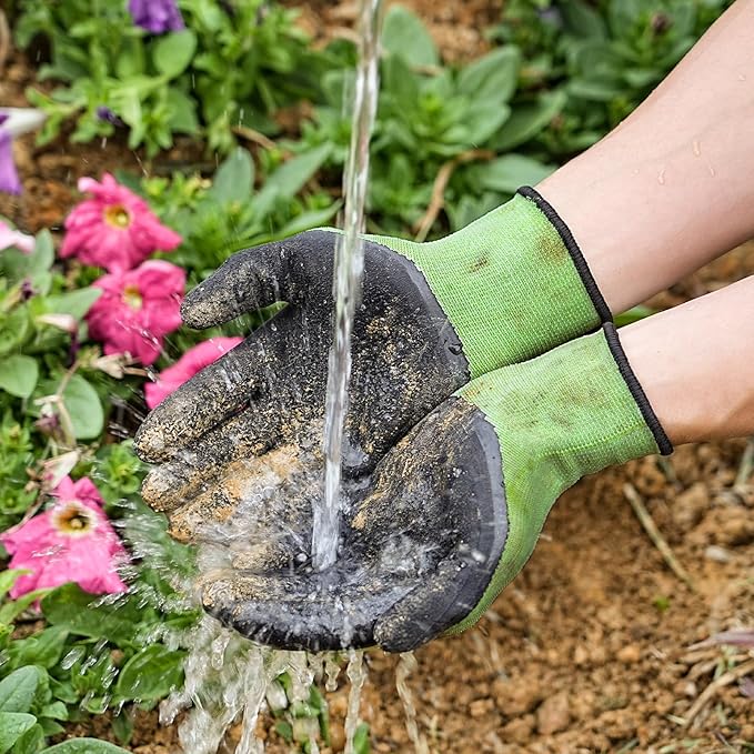 Pleneal Gardening Gloves for Women Men - Leather Garden Gloves Thorn Proof, Outdoor Protective Working Gloves for Weeding