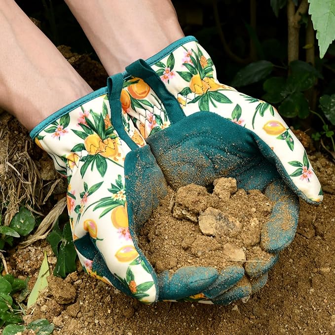 Trifabricy Gardening Gloves for Women, Breathable Leather Garden Gloves with Grip, Thorn-Proof Puncture-Resistant Work Gloves