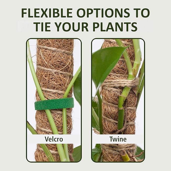 2 Pack 30 Inch Moss Pole for Plants, Moss Poles for Climbing Plants Monstera, Handmade Coco Coir Plant Pole, Monstera Plant Support for Plant Grow
