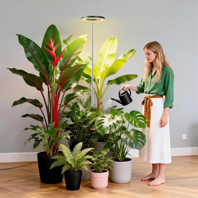 Grow Lights for Indoor Plants, Full Spectrum Plant Lights for Indoor Growing with 6/12/16H Timer-B-1