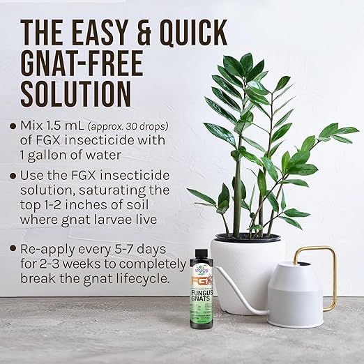 Microbe-Life Hydroponics FGX Fungus Gnat Killer, Natural BTi Pest Control for Plants, Indoor Plant Pest Control to Get Rid of Gnats in Houseplants, Safe for Pets & People, 8 Fl Oz