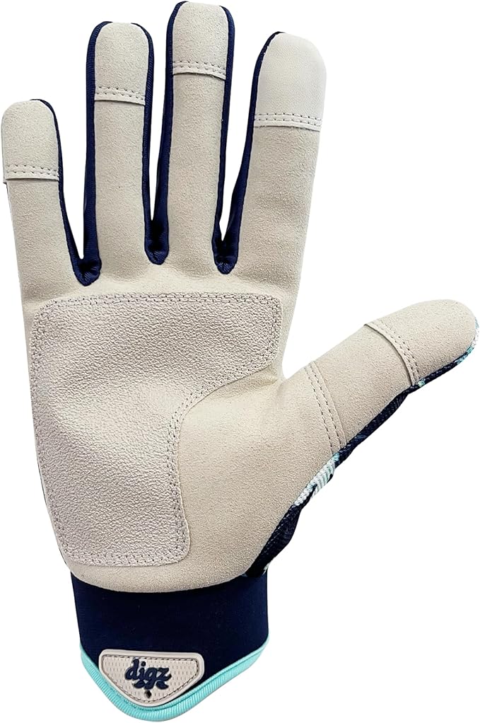 Digz Women's Small Outdoor and Work Gardener Gloves, Spandex, Navy Blue