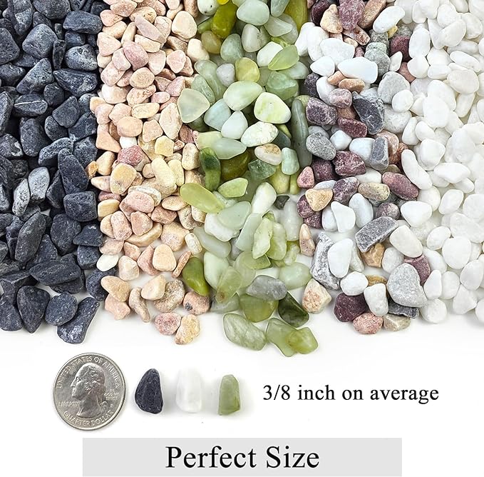 FANTIAN 2lbs Black Gravel, 3/8 Inch Black Stones. Decorative Black Rocks for Succulent Plants, Vase, Cactus, Bamboo Plants and Outdoor Garden Landscaping
