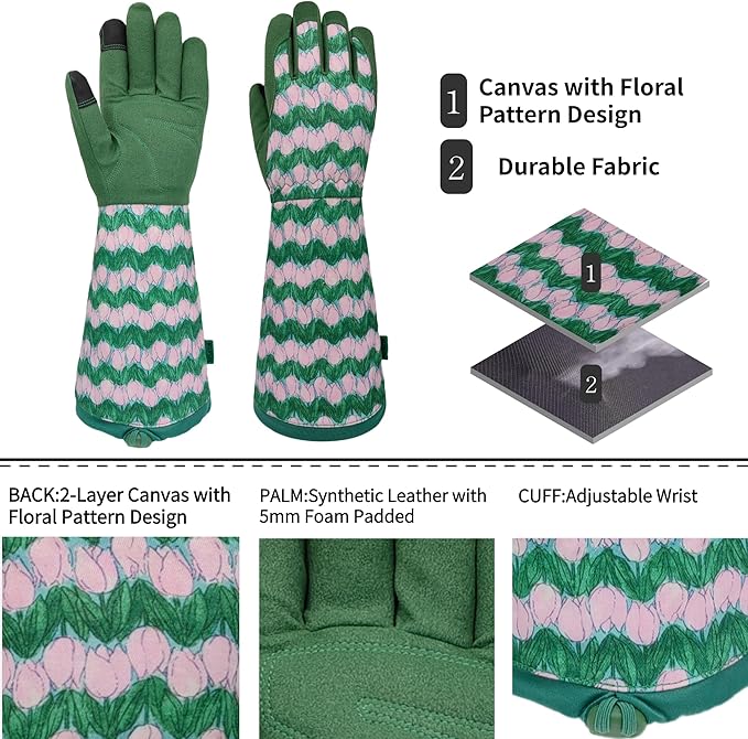 Long Gardening Garden Gloves,Thorn-proof&Puncture Resistance Rose Cactus Gauntlet Glove for Gardener,Gifts