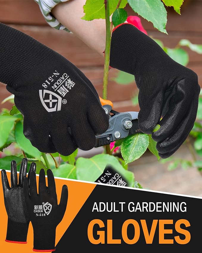Potchen 72 Pairs Gardening Work Gloves Bulk for Men Women, Rubber Coated Garden Multipack Safety Construction Glove