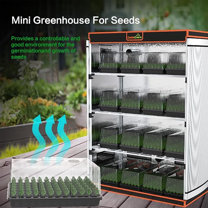 48"x24"x72" Multi-Storey Grow Tent, Extra-Large Observation windows, Heavy-Duty 600D Mylar Plant Tent, Waterproof Growing Tents, Fit in Indoor Planting, Hydroponics, 4-Layers of seedlings