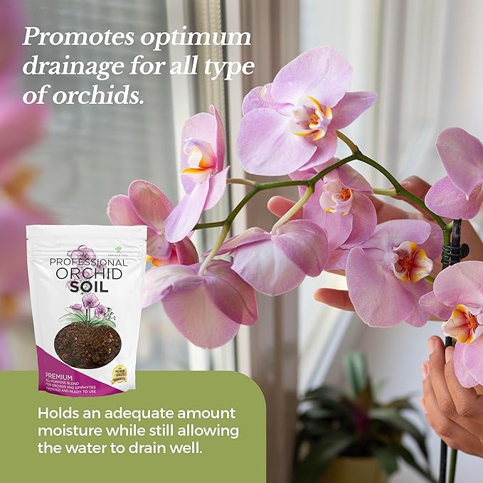 Professional Orchid Soil Mix Ready to Use Extra Large 8.2 Quarts, Premium Potting Soil for Orchids Bromeliads Epiphytic Plants, Fast Draining Blend Lava Calcined Clay Pinebark Made in USA