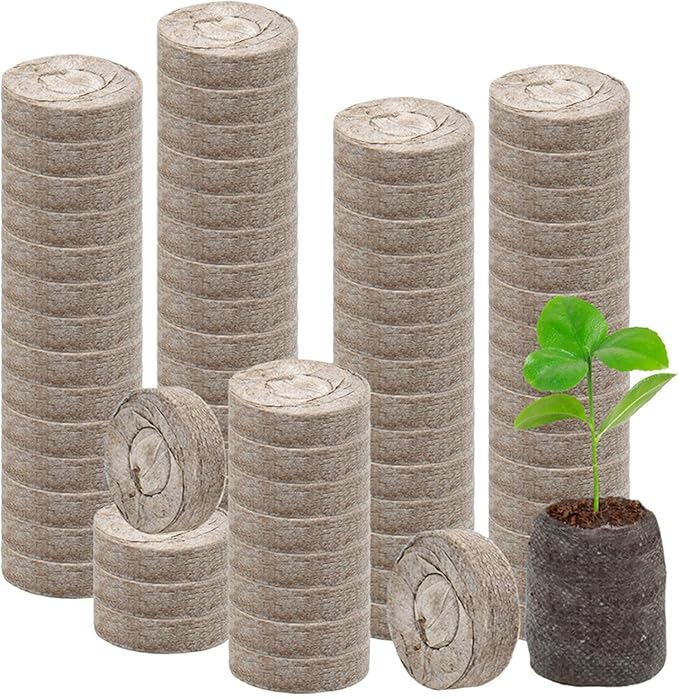 100 Pieces Organic, Potting Fertilizer 30MM, Peat Rooting Soil, for Vegetable Flower, Tree Cactus Orchid, Bonsai Monstera Citrus, Soil for Plants, Seedling Starter Pods, Root Growth Booster