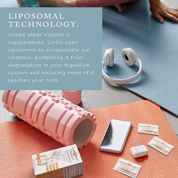 LivOn Laboratories - Lypo–Spheric Vitamin C – 1,000 mg Vitamin C & 1,000 mg Essential Phospholipids Per Packet – Liposome Encapsulated for Improved Absorption – Non–GMO - 2 Pack (60 Count)
