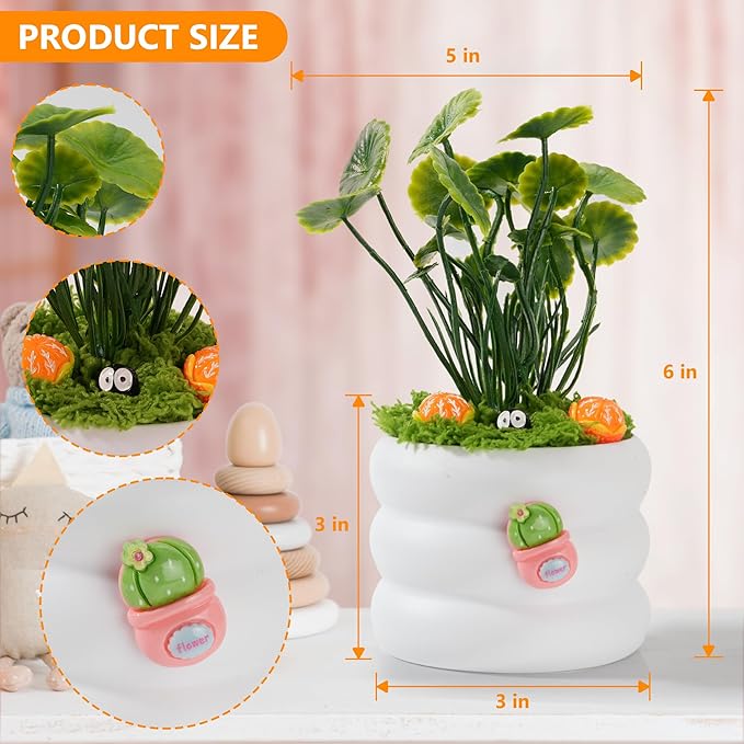 Mini Potted Fake Plants Artificial Plastic Eucalyptus Plants Centerpieces for Table Home Office, Style G