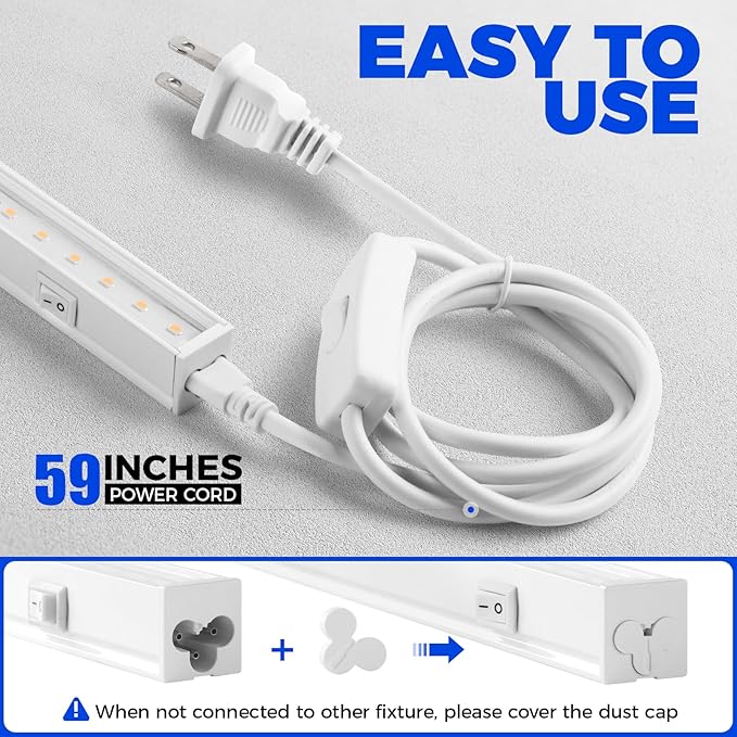 Barrina T5 Grow Lights, Grow Light Strip for Indoor Plants, 1ft Plant Lights for Indoor Growing, Full Spectrum LED Grow Light, Individual Switch, Linkable, Plug and Play, Yellow, 8-Pack