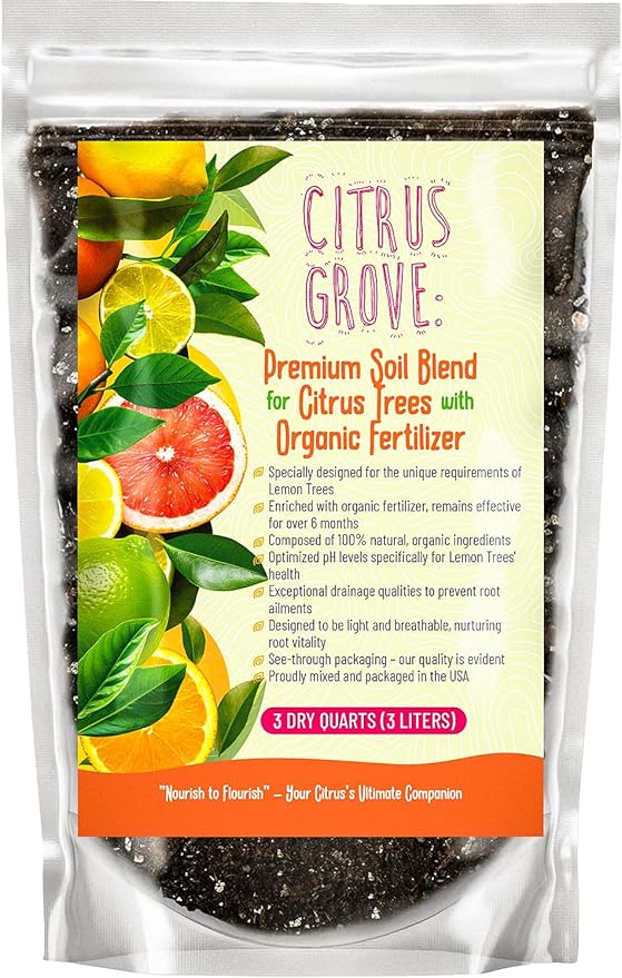 GARDENWISE Premium Organic Citrus Potting Soil for Indoor/Outdoor Plants - Perfect for Oranges, Lemons, Limes & Grapefruits Trees - Hand Blended for Optimal Growth (1 Quart)