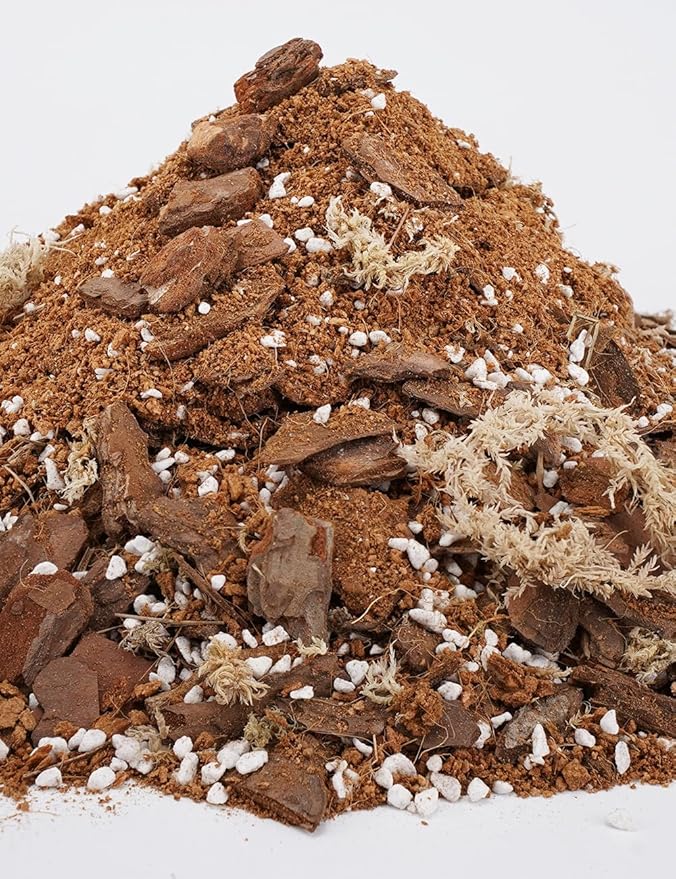 TOYPOPOR 3qt Orchid Potting Mix with Moss Pine Bark Mulch Perlite Stone & Coco Peat Natural Ingredients, Orchid Repotting Kit Drainage Indoor Potting Medium Great for Plant Root Climbing & Expanding