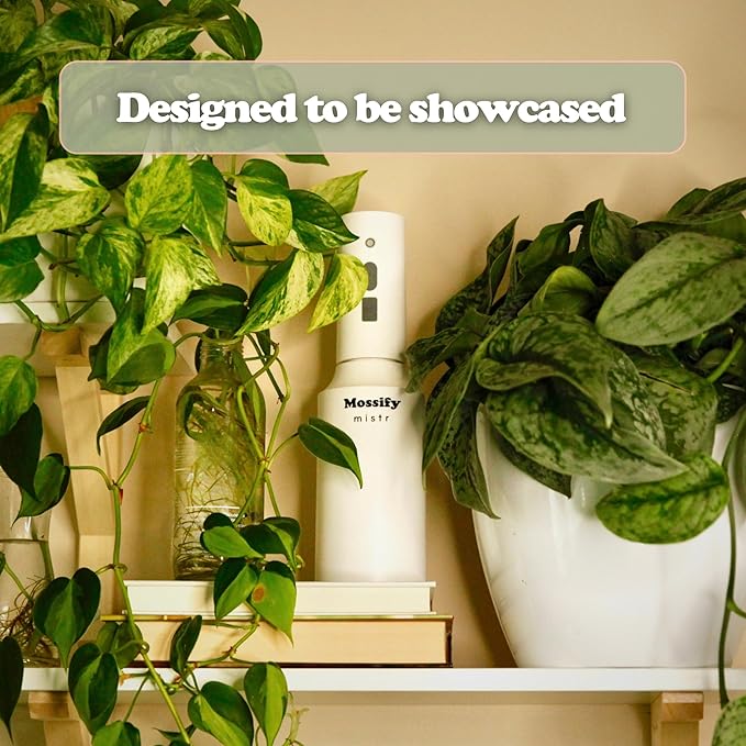Mossify Mistr Electric Plant Mister – Battery Powered Sprayer, Automatic Spray Bottle for Houseplants, Adjustable Outdoor & Indoor Plant Mister, USB Rechargeable Electric Sprayer & Hands-Free Watering