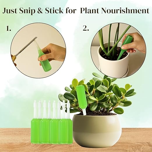Plant Food for Houseplants | Ready-to-Use Indoor NPK Fertilizer & Plant Fertilizer Sticks (8 Drip Feeders)