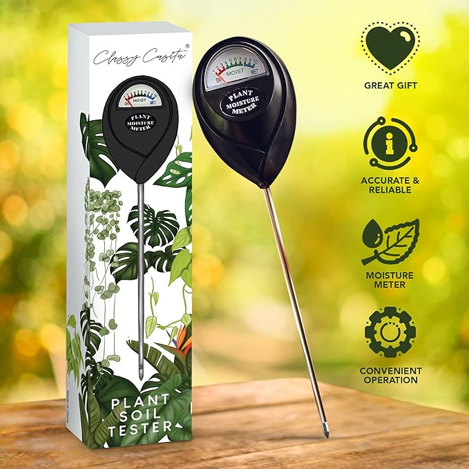 Classy Casita Plant Care Bundle: Sticky Traps, 24-Pack Plant Sticky Traps & Soil Moisture Meter for Indoor & Outdoor Plants w/Plant Watering & Care eBook, White