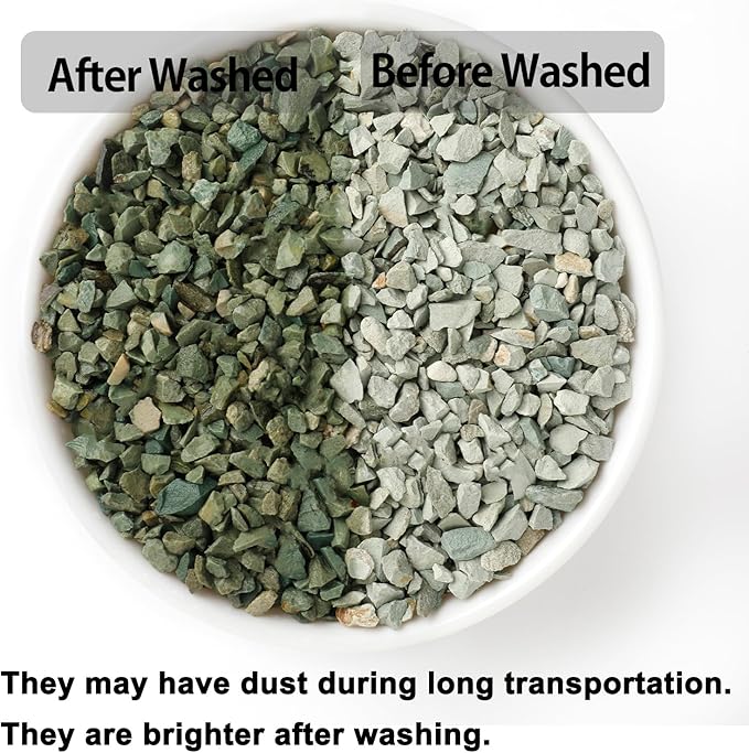 Boniosz 5lb Succulents and Cactus Green Zeolite, Décor & Additive Rocks, Natural Decorative Gravel for Bonsai, Fairy Gardening, DIY Projects, Vases Fillers, Terrarium