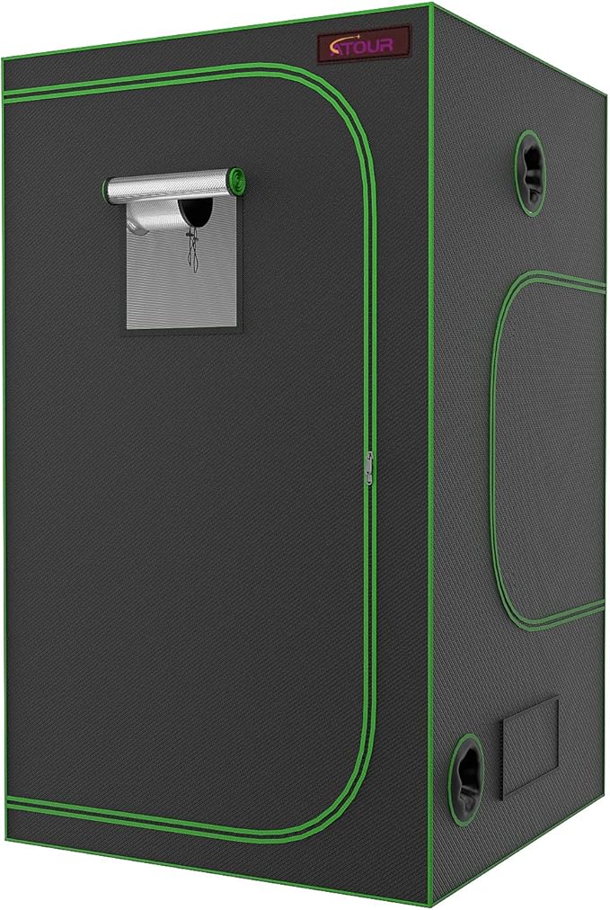 ATOUR 48”x48”x80” Grow Tent, Reflective 600D Mylar,Hydroponic Grow Tent with Observation Window and Floor Tray for Indoor Plant Growing 4’x4’
