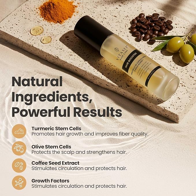 Vitasei Hair Booster 2 Fl Oz (3 Pack) – Hair Revitalizing Serum with Capilia Longa, Wild Olive Stem Cells & Arginine – Peptide-Enriched Hair Tonic Supports Thicker, Stronger – For Women & Men