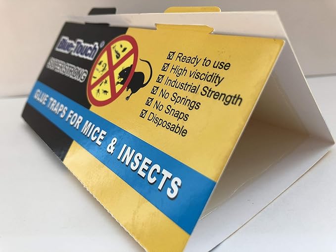 18 Blue-Touch Mouse Glue Traps, Professional Sticky Glue Traps/Boards for mice/Insect/Lizard/Spider/House pests. 8.5 X 5.5 Inches – 18 Traps/Pack