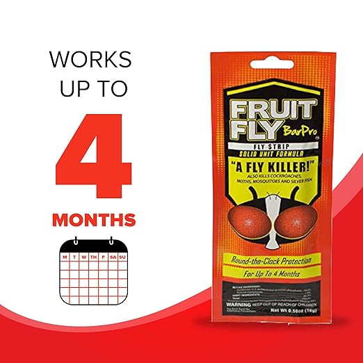 Fruit Fly BarPro – 4 Month Protection Against Flies, Cockroaches, Mosquitos & Other Pests – Non-Toxic & Portable for Indoor & Outdoor Use
