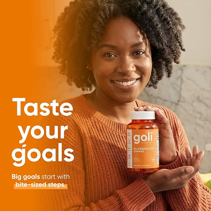 Goli Nutritional Supplement, SuperFruits Beauty Gummy Vitamin - 60 Count - Collagen-Promoting Ingredients - Mixed Fruit, Vegan, Plant-Based, Non-GMO, Gluten-Free & Gelatin Free