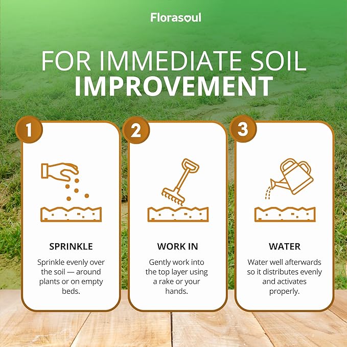 Florasoul® Organic Sandy Soil Conditioner (6.6 lbs) – High-Performance Water Retainer & Nutrient Booster – Plant-Based & Vegan – for Gardens, Lawns & Drought-Prone Areas